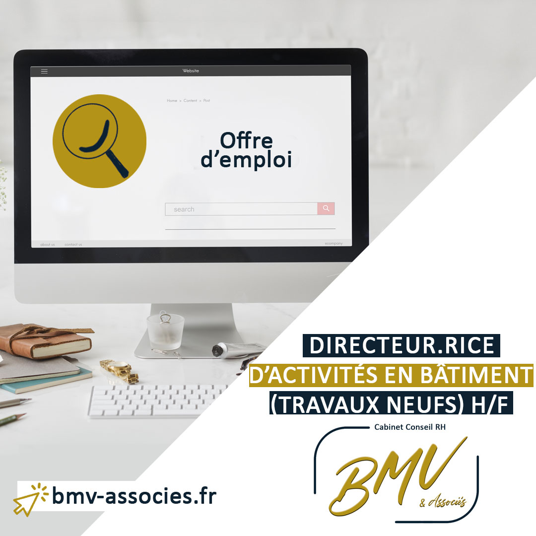 Offre Directeur(rice) d’agence en Bâtiment H/F 